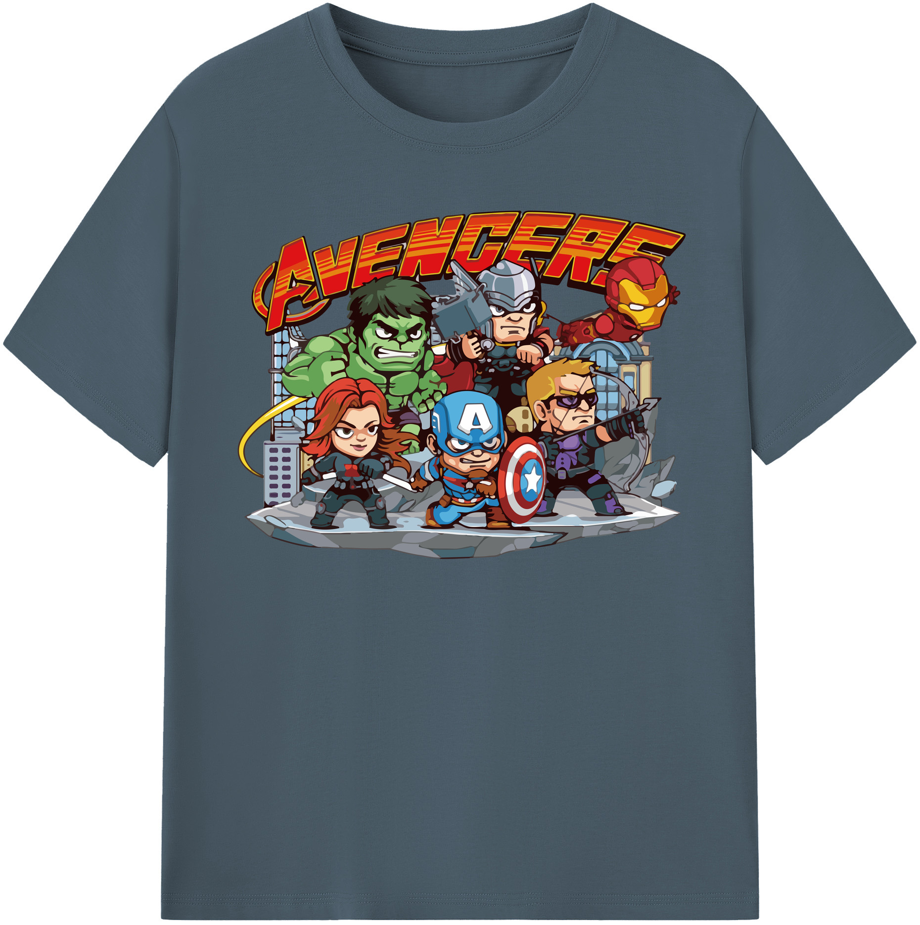 （画像用） アベンジャーズ The Avengers 綿100％半袖Tシャツ（フロントプリント）